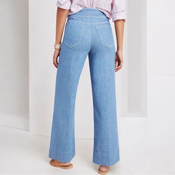 NWT Anthropologie PILCRO High Rise Wide Leg Trouser Jeans 32 - Picture 8 of 11